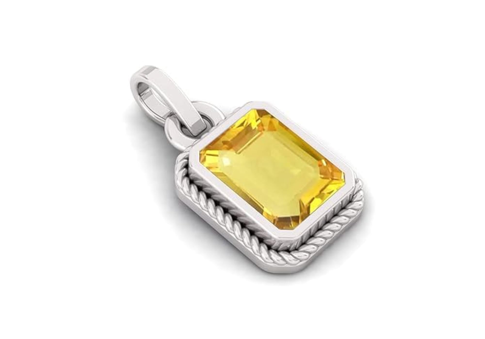 11.25 Ratti Natural Yellow Sapphire Silver Plated Pendant